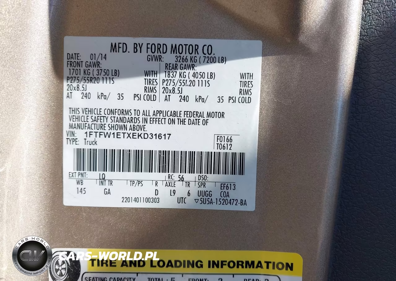 2014 Ford F-150 Xlt VIN:1FTFW1ETXEKD31617 - 9