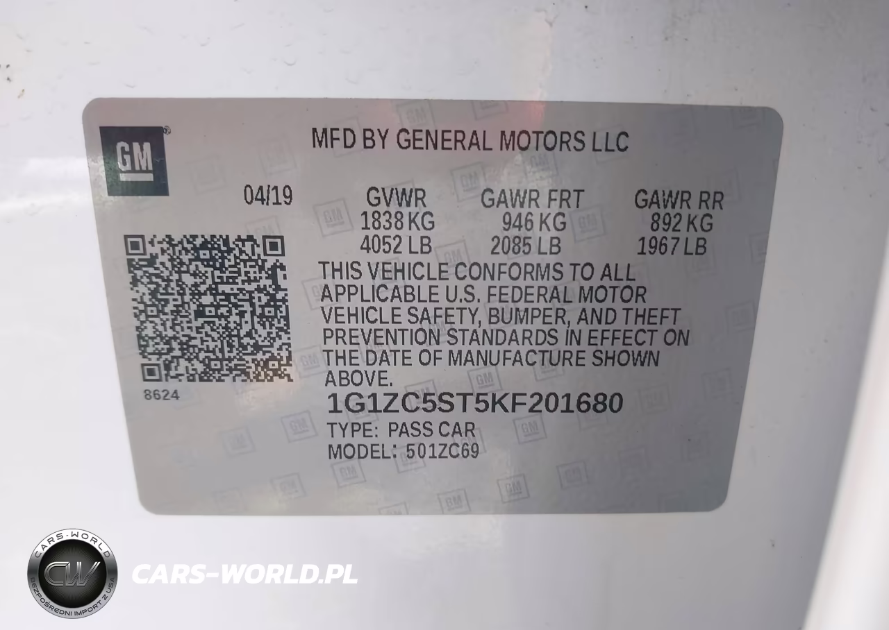 2019 Chevrolet Malibu 1Fl VIN:1G1ZC5ST5KF201680 - 9