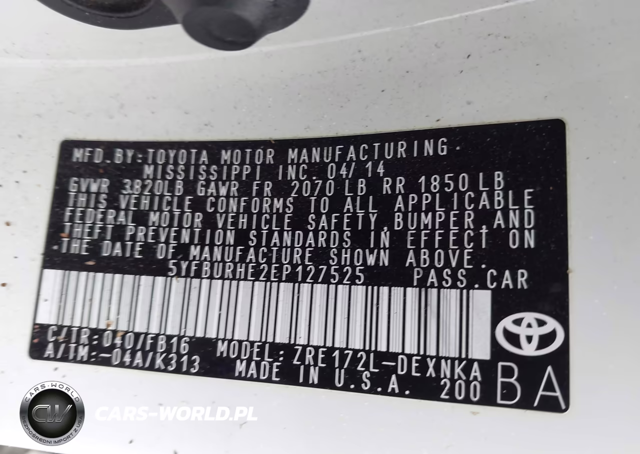 2014 Toyota Corolla Le VIN:5YFBURHE2EP127525 - 9