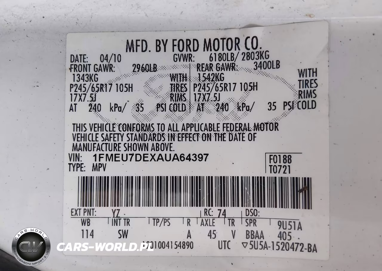 2010 Ford Explorer Xlt VIN:1FMEU7DEXAUA64397 - 9
