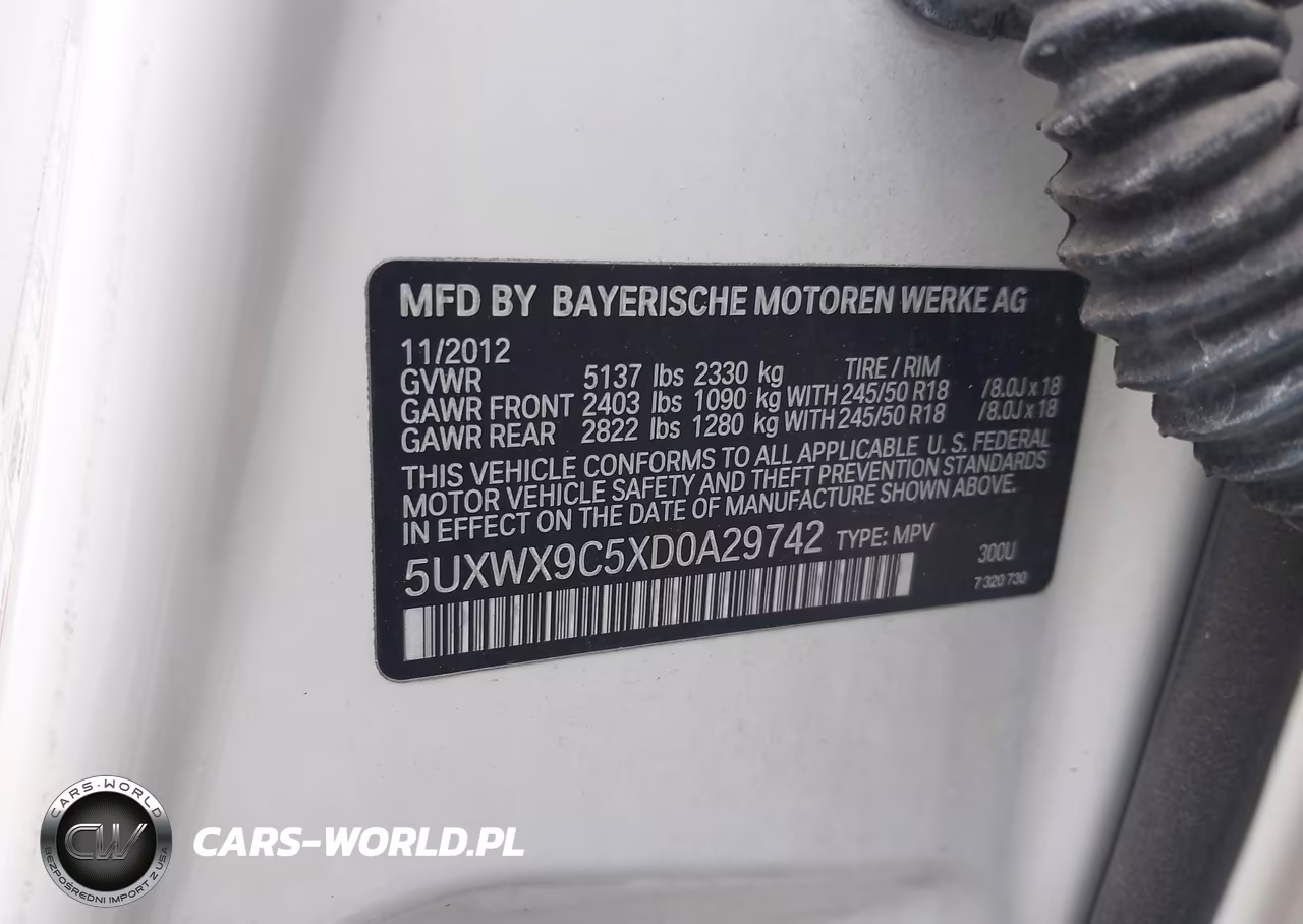 2013 BMW X3 xDrive28I VIN:5UXWX9C5XD0A29742 - 9