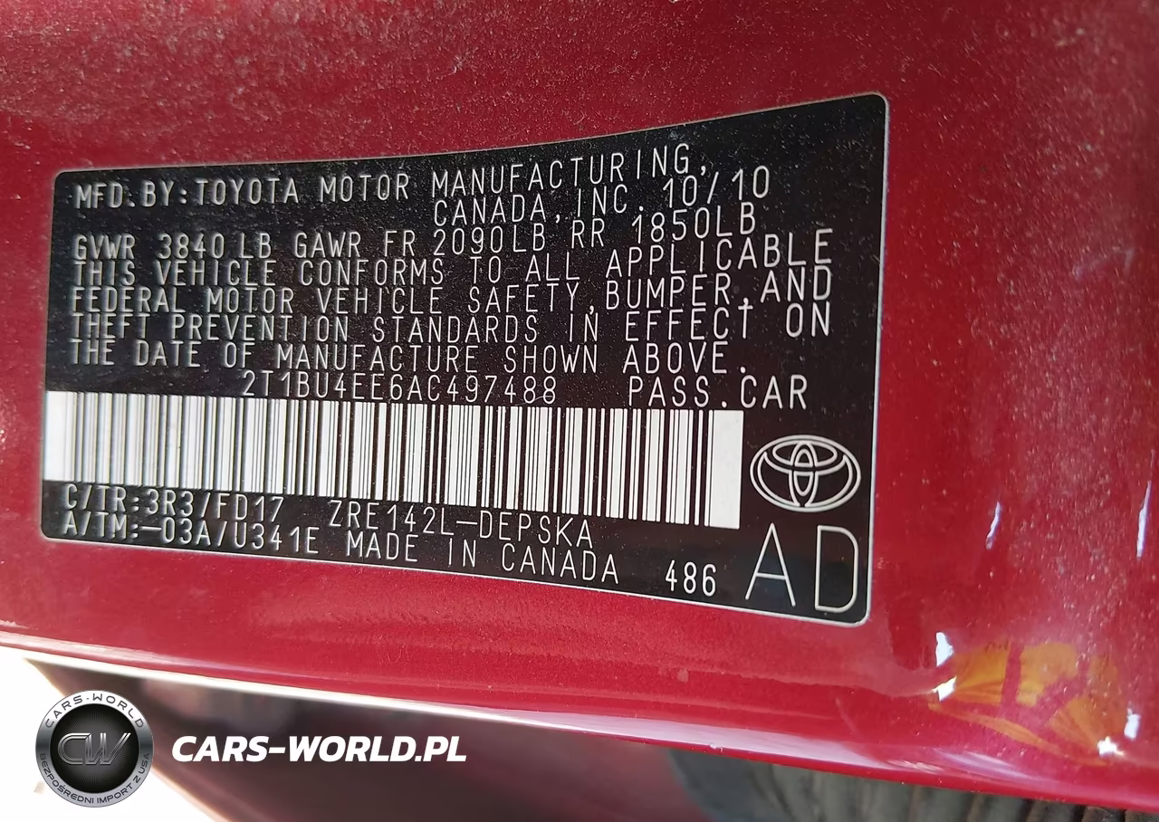 2010 Toyota Corolla S VIN:2T1BU4EE6AC497488 - 9