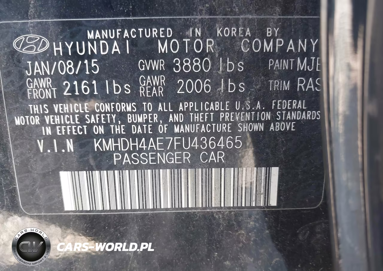 2015 Hyundai Elantra Se VIN:KMHDH4AE7FU436465 - 9