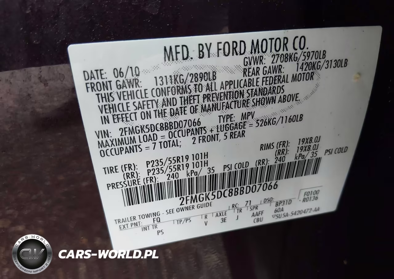 2011 Ford Flex Limited VIN:2FMGK5DC8BBD07066 - 9