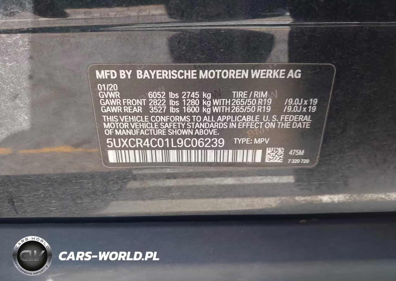 2020 BMW X5 Sdrive40I VIN:5UXCR4C01L9C06239 - 9