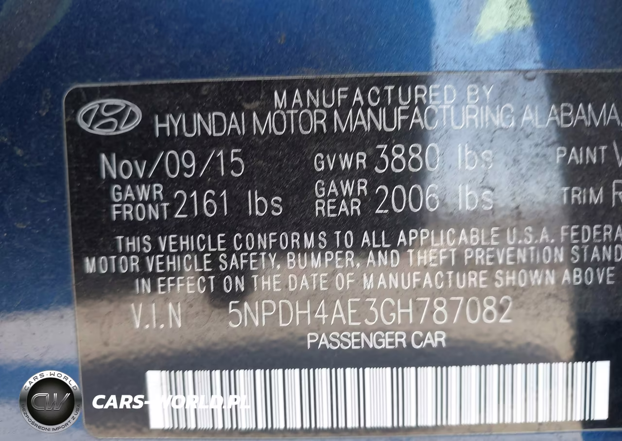 2016 Hyundai Elantra Se VIN:5NPDH4AE3GH787082 - 9