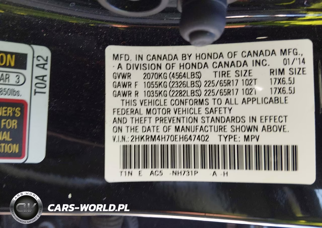 2014 Honda Cr-V Ex-L VIN:2HKRM4H70EH647402 - 9