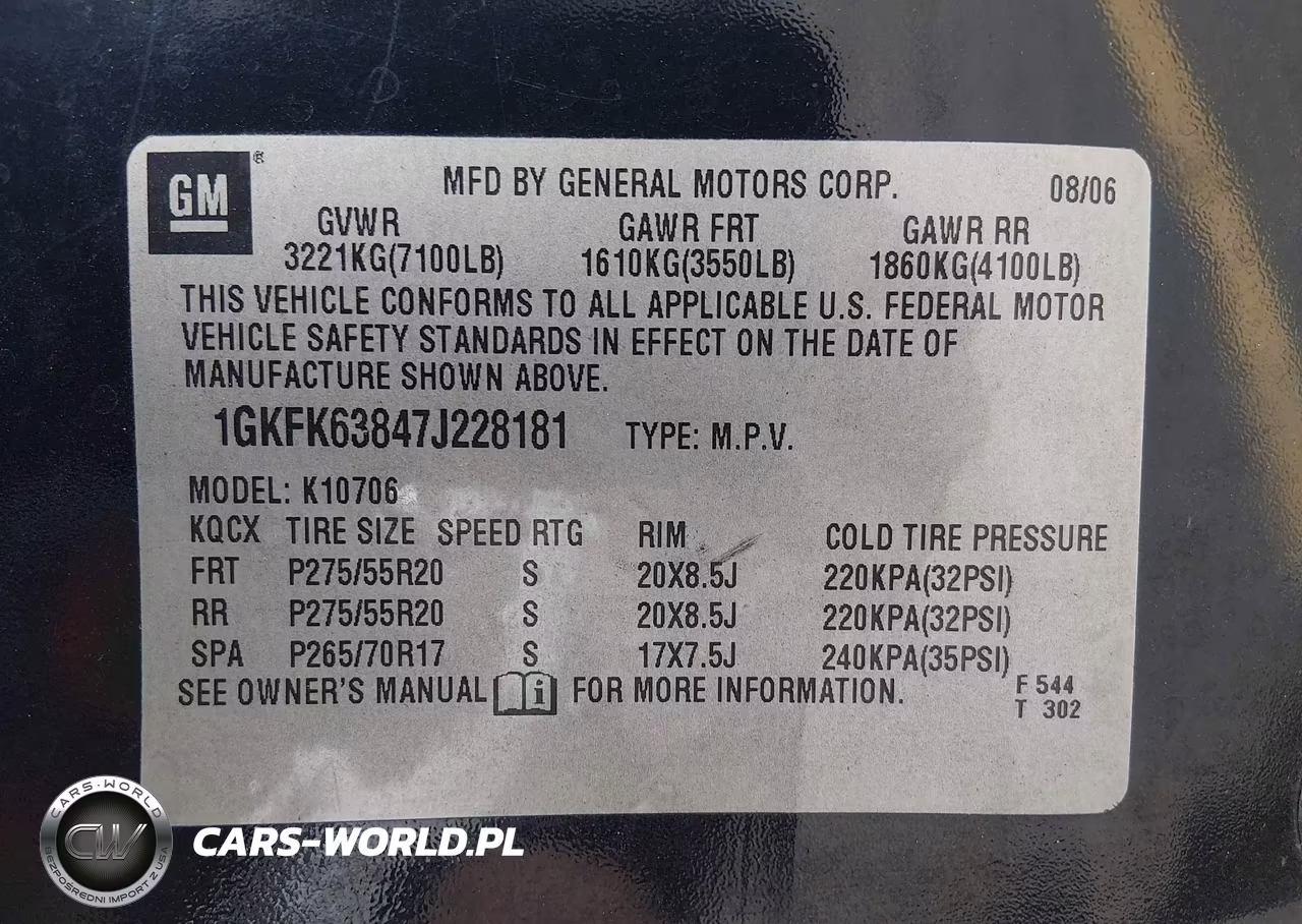 2007 GMC Yukon Denali VIN:1GKFK63847J228181 - 9