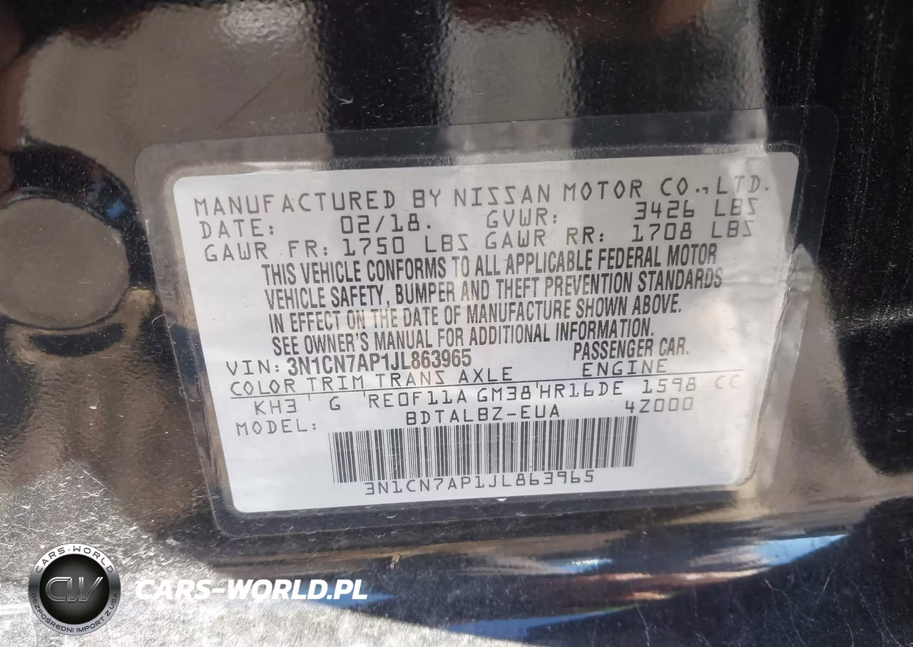 2018 Nissan Versa 1.6 Sv VIN:3N1CN7AP1JL863965 - 9
