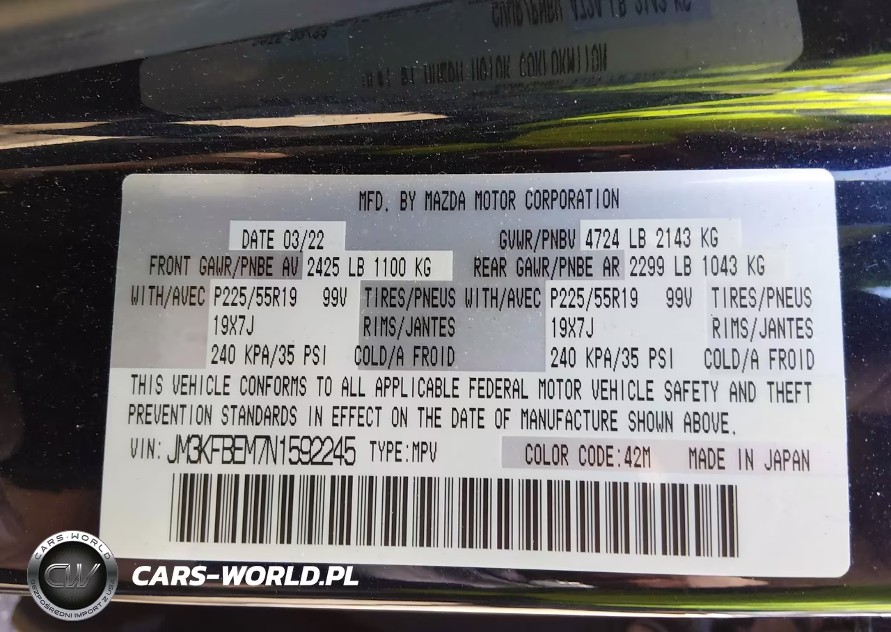 2022 Mazda Cx-5 2.5 S Premium Plus VIN:JM3KFBEM7N1592245 - 9