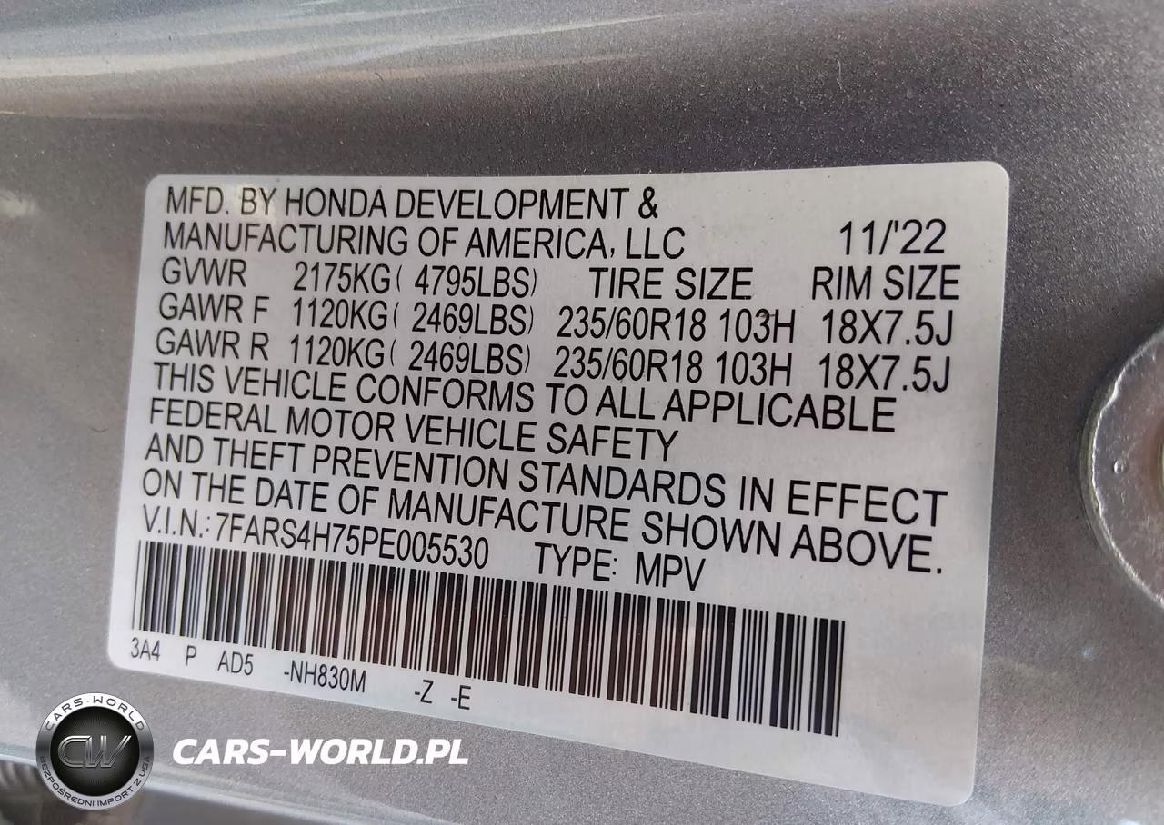 2023 Honda Cr-V Ex-L Awd VIN:7FARS4H75PE005530 - 9