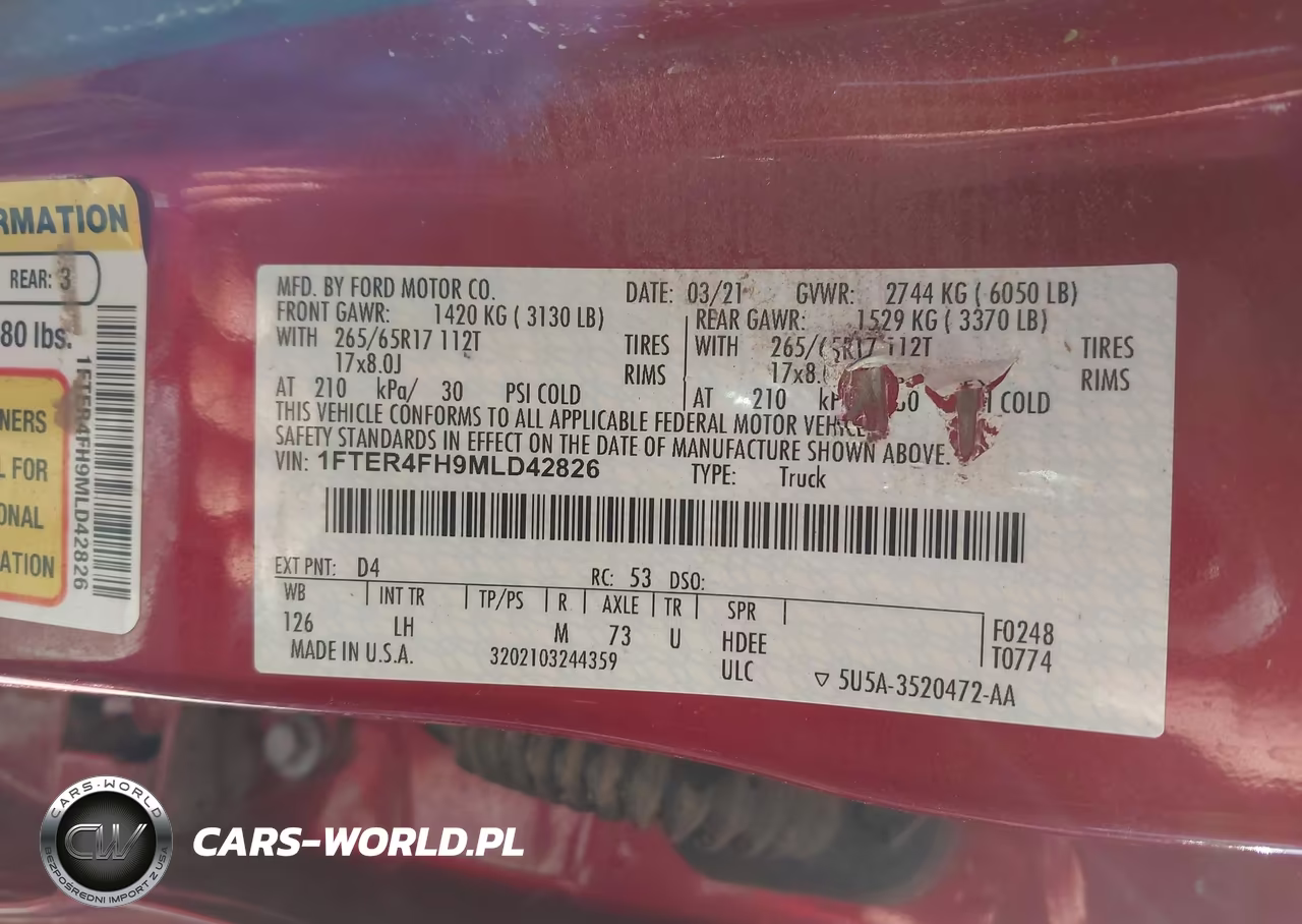 2021 Ford Ranger Xlt VIN:1FTER4FH9MLD42826 - 9