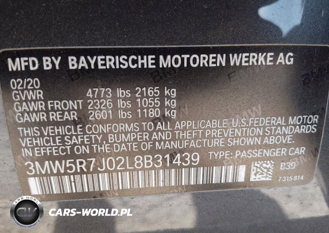 2020 BMW 330I xDrive VIN:3MW5R7J02L8B31439 - 9