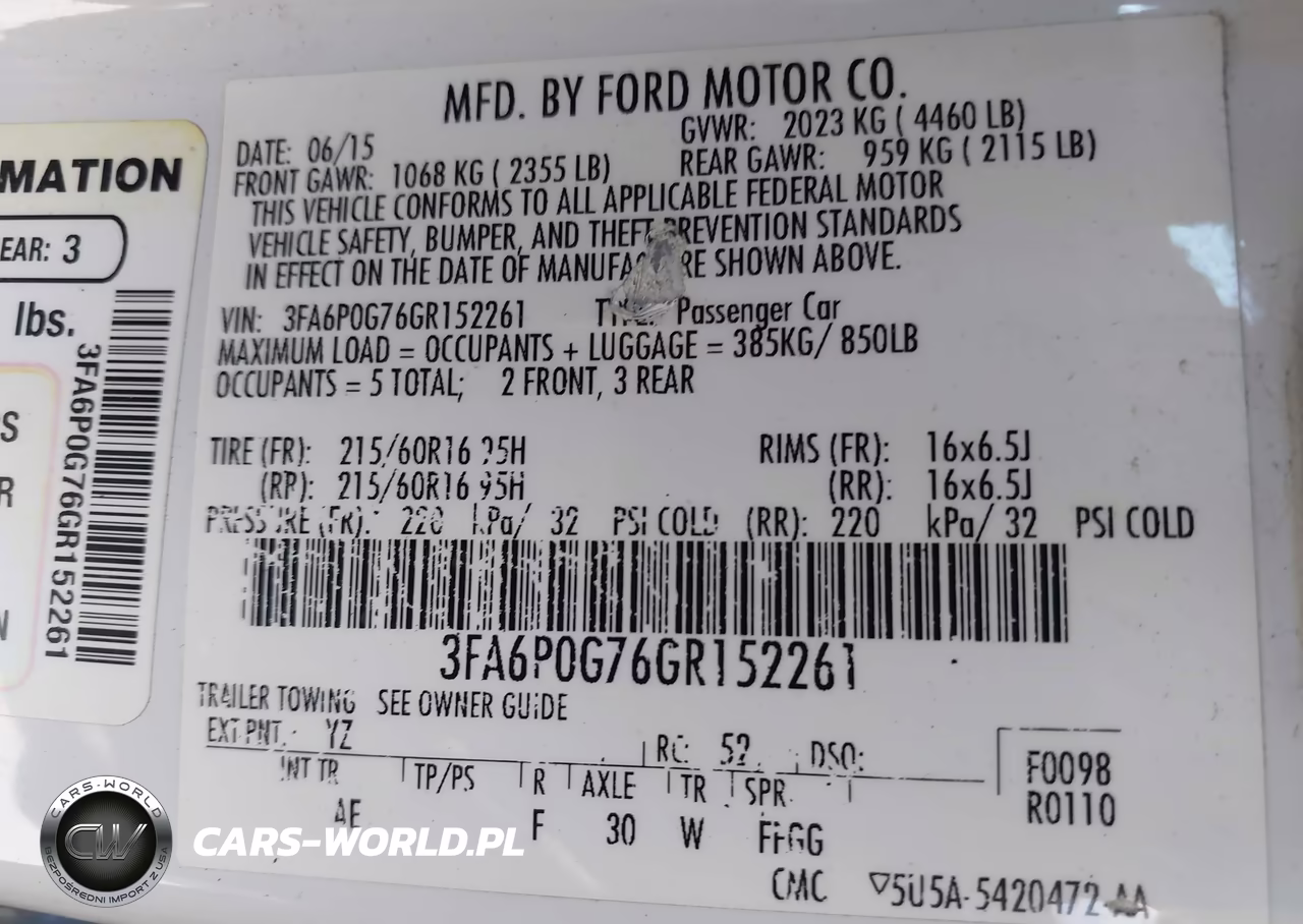 2016 Ford Fusion S VIN:3FA6P0G76GR152261 - 9