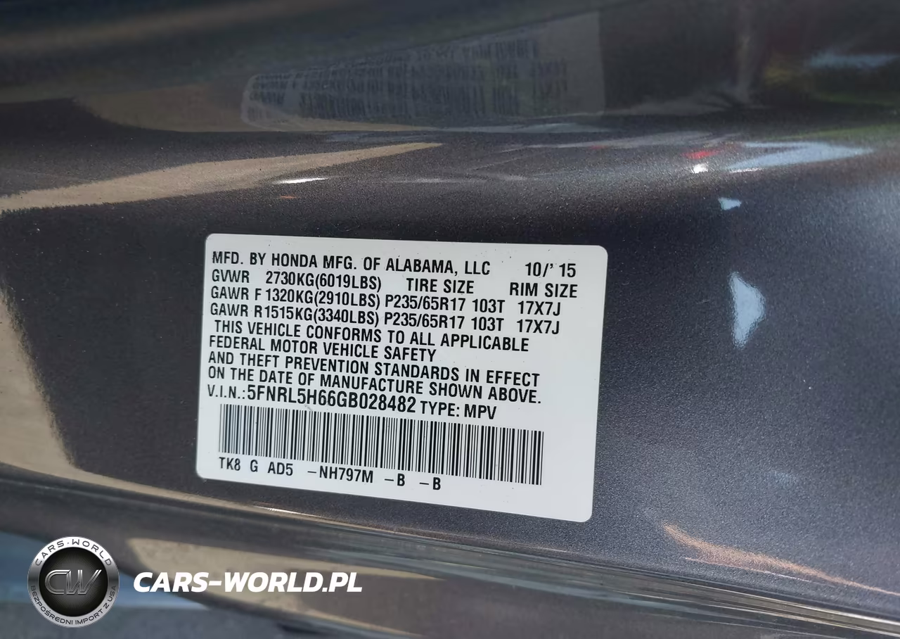 2016 Honda Odyssey Ex-L VIN:5FNRL5H66GB028482 - 9