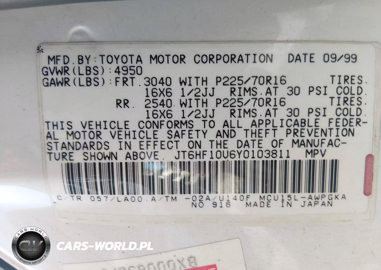 2000 Lexus Rx 300 VIN:JT6HF10U6Y0103811 - 9