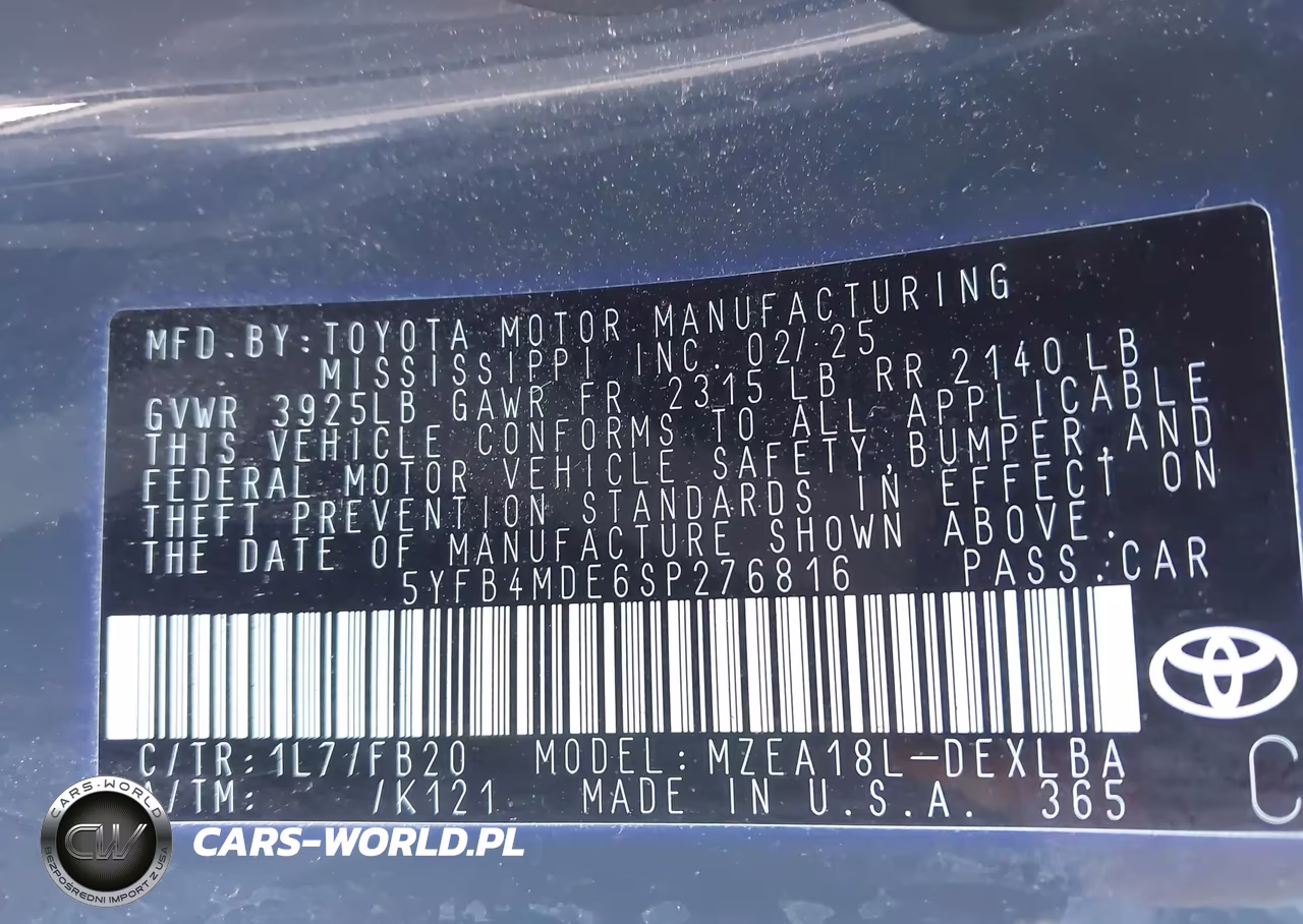 2025 Toyota Corolla Le VIN:5YFB4MDE6SP276816 - 9