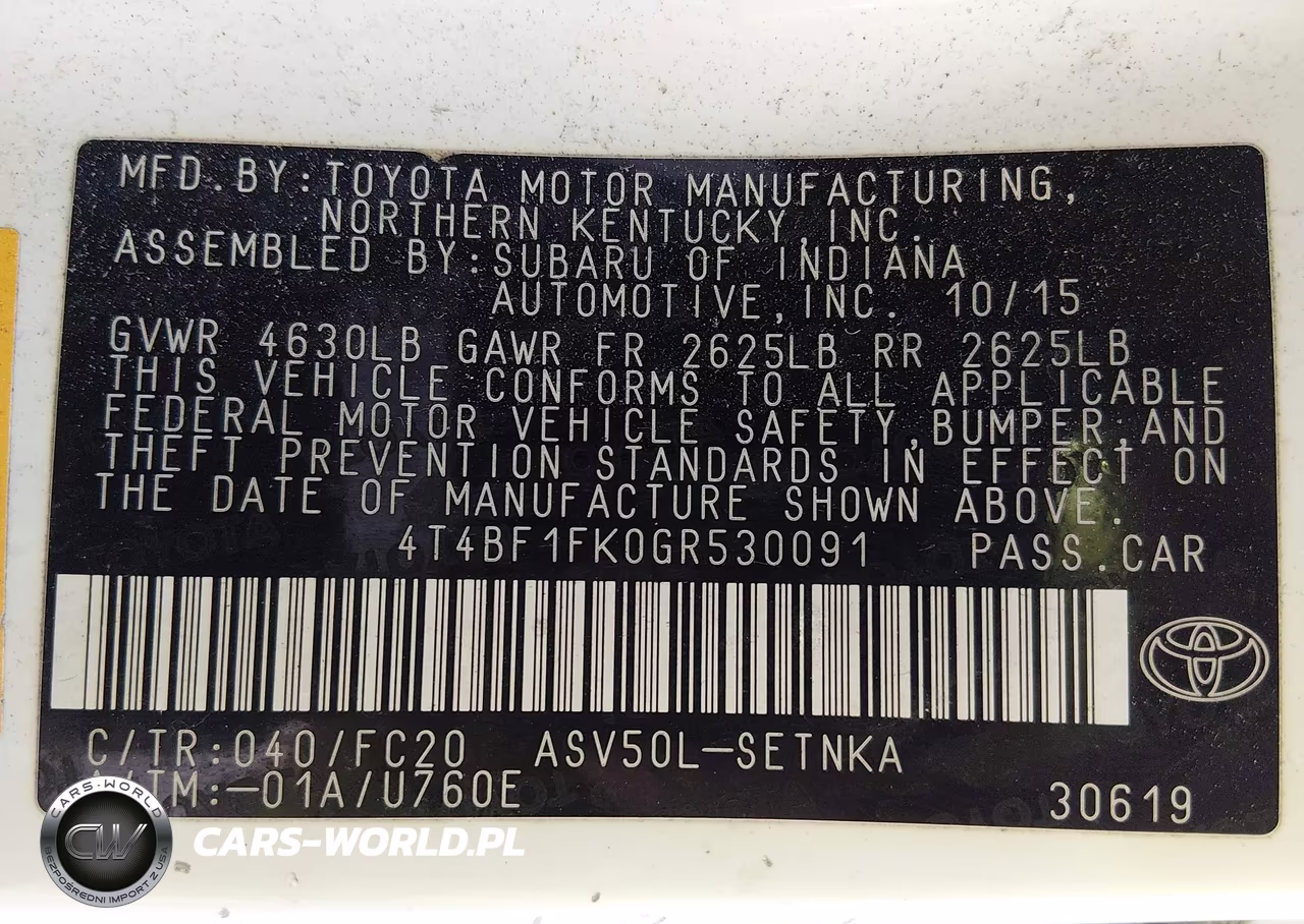 2016 Toyota Camry Le VIN:4T4BF1FK0GR530091 - 9