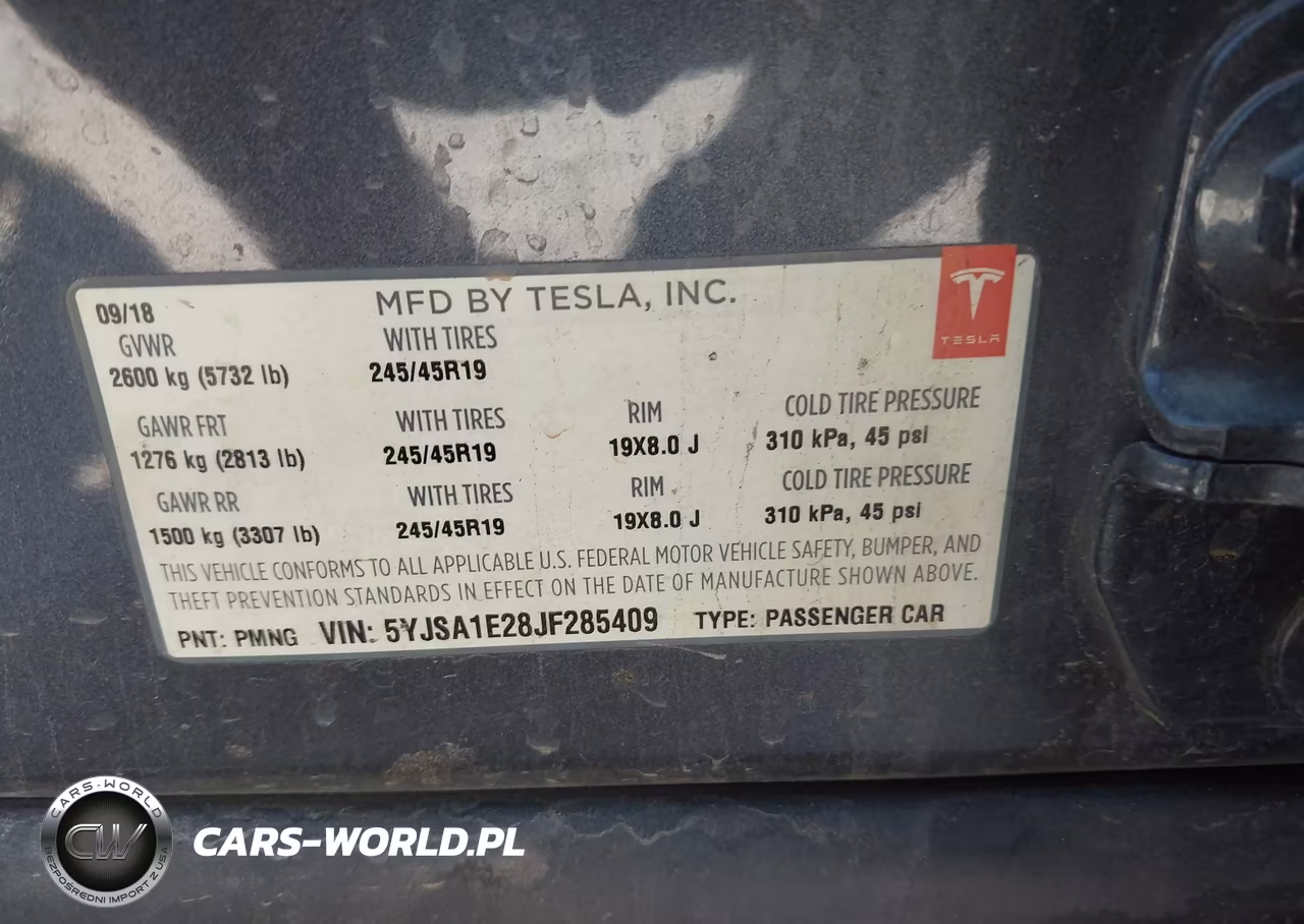2018 Tesla Model S 100D-75D-P100D VIN:5YJSA1E28JF285409 - 9