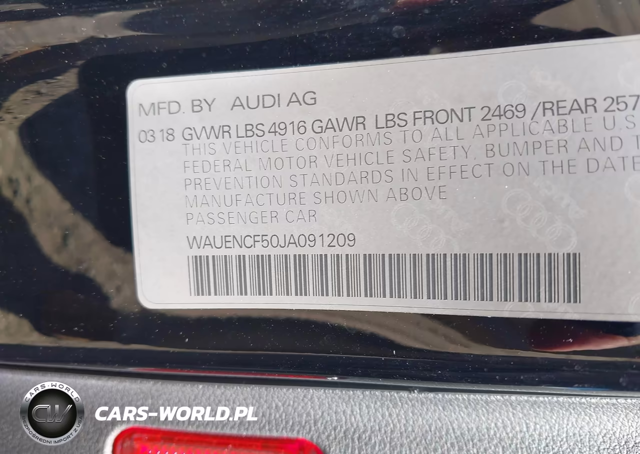 2018 Audi A5 2.0T Premium VIN:WAUENCF50JA091209 - 9