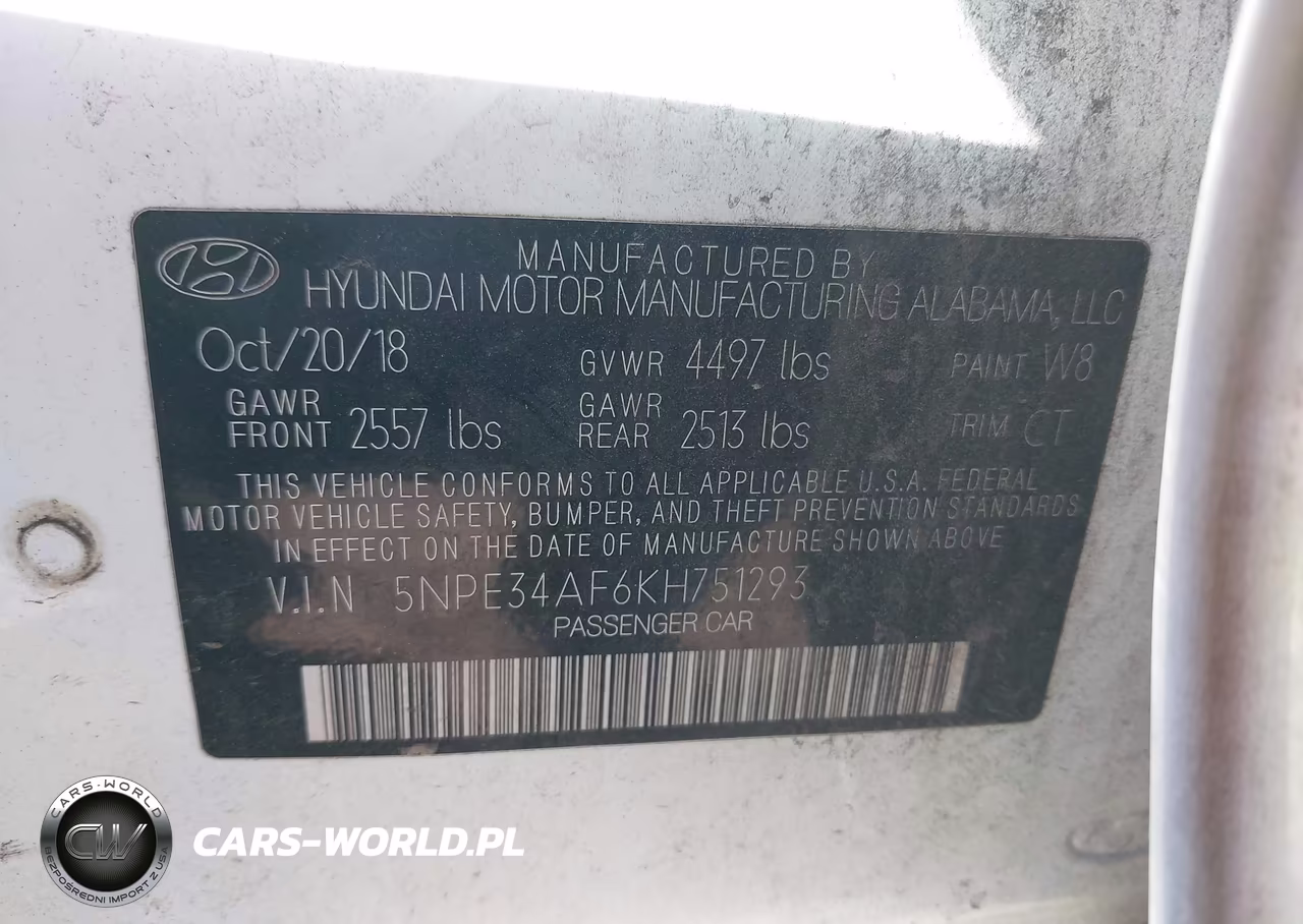 2019 Hyundai Sonata Sel VIN:5NPE34AF6KH751293 - 9