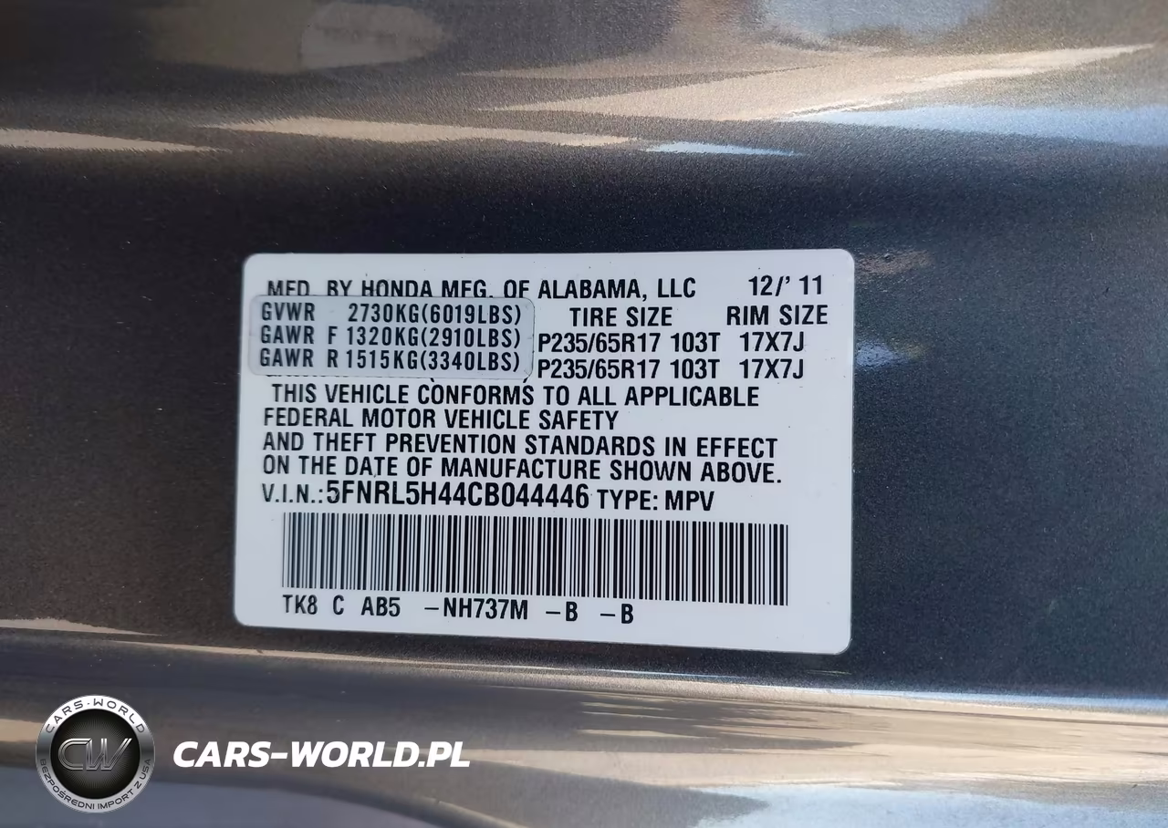 2012 Honda Odyssey Ex VIN:5FNRL5H44CB044446 - 9