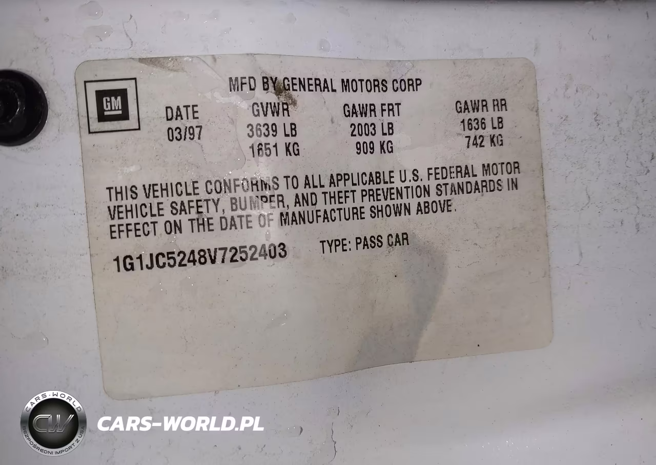 1997 Chevrolet Cavalier VIN:1G1JC5248V7252403 - 9
