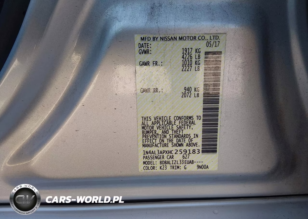 2017 Nissan Altima 2.5 Sv VIN:1N4AL3APXHC259183 - 9