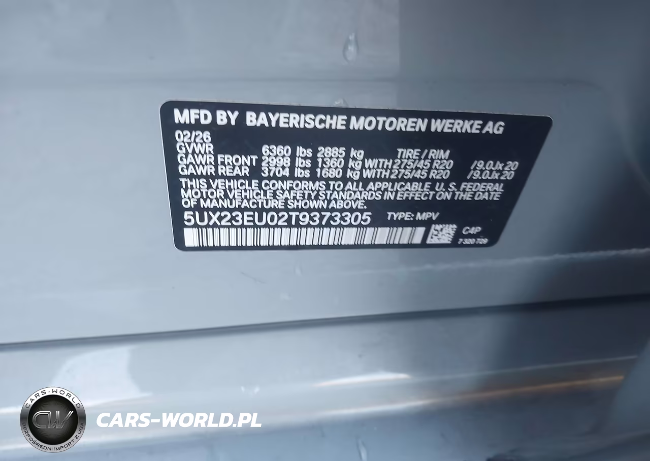 2026 BMW X5 xDrive40I VIN:5UX23EU02T9373305 - 9