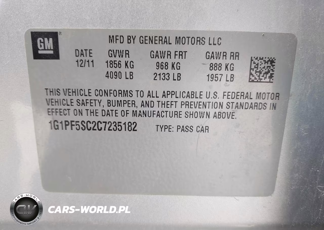2012 Chevrolet Cruze 1Lt VIN:1G1PF5SC2C7235182 - 9