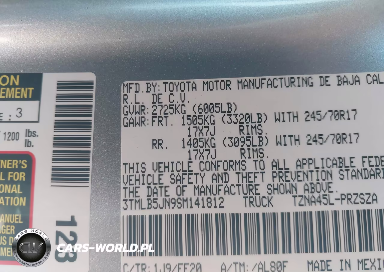 2025 Toyota Tacoma Sr5 VIN:3TMLB5JN9SM141812 - 9