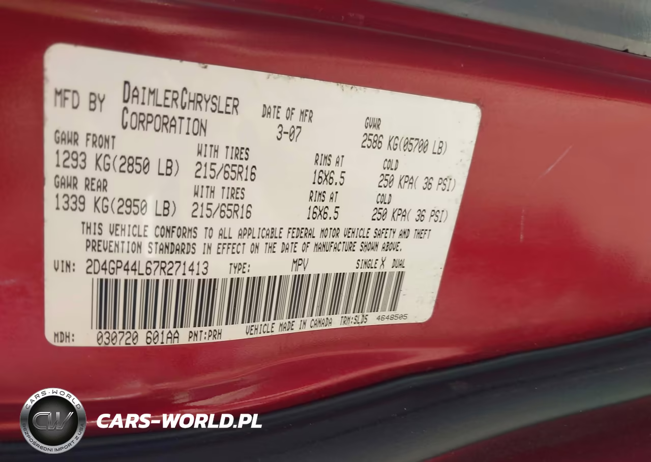 2007 Dodge Grand Caravan Sxt VIN:2D4GP44L67R271413 - 9