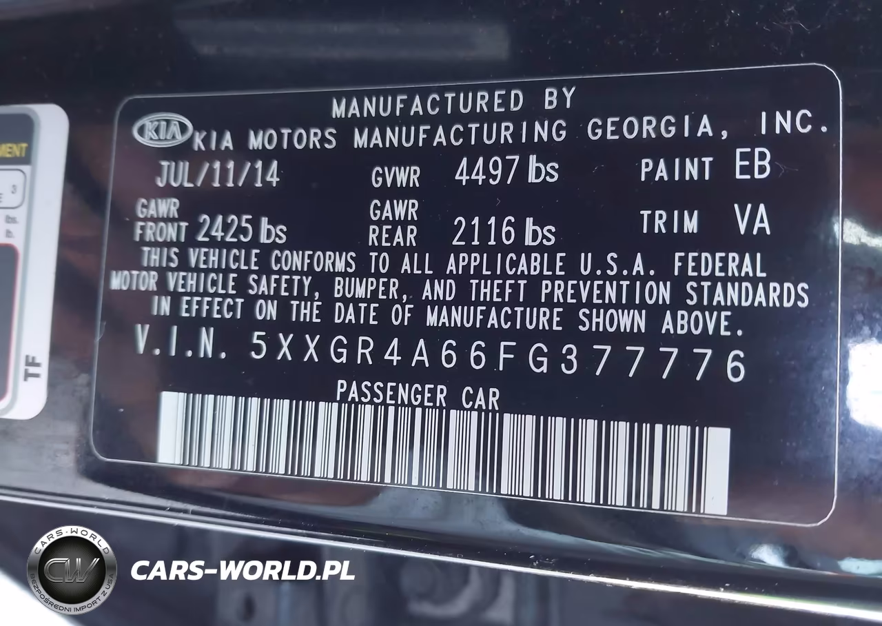 2015 Kia Optima Sxl Turbo VIN:5XXGR4A66FG377776 - 9