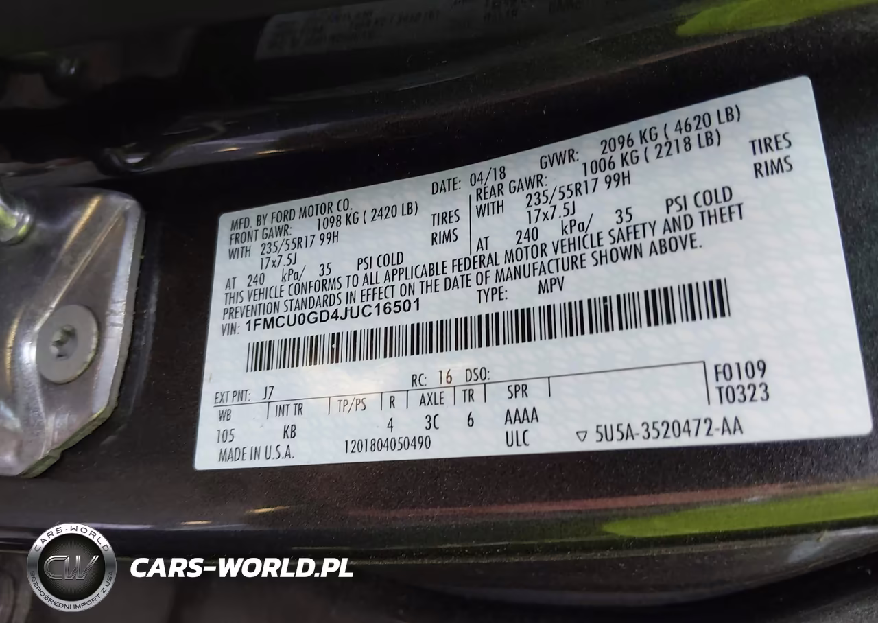 2018 Ford Escape Se VIN:1FMCU0GD4JUC16501 - 9