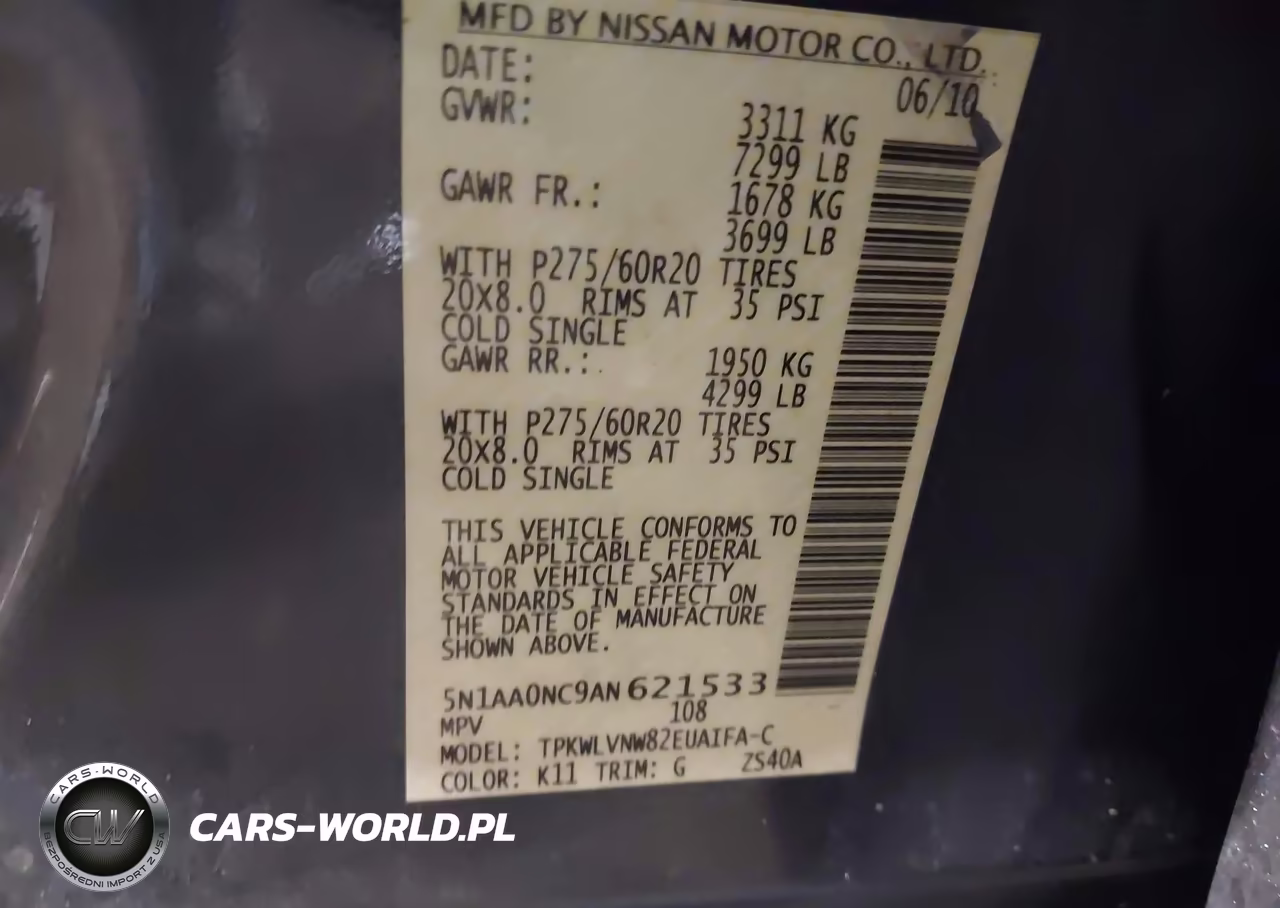 2010 Nissan Armada Platinum VIN:5N1AA0NC9AN621533 - 9
