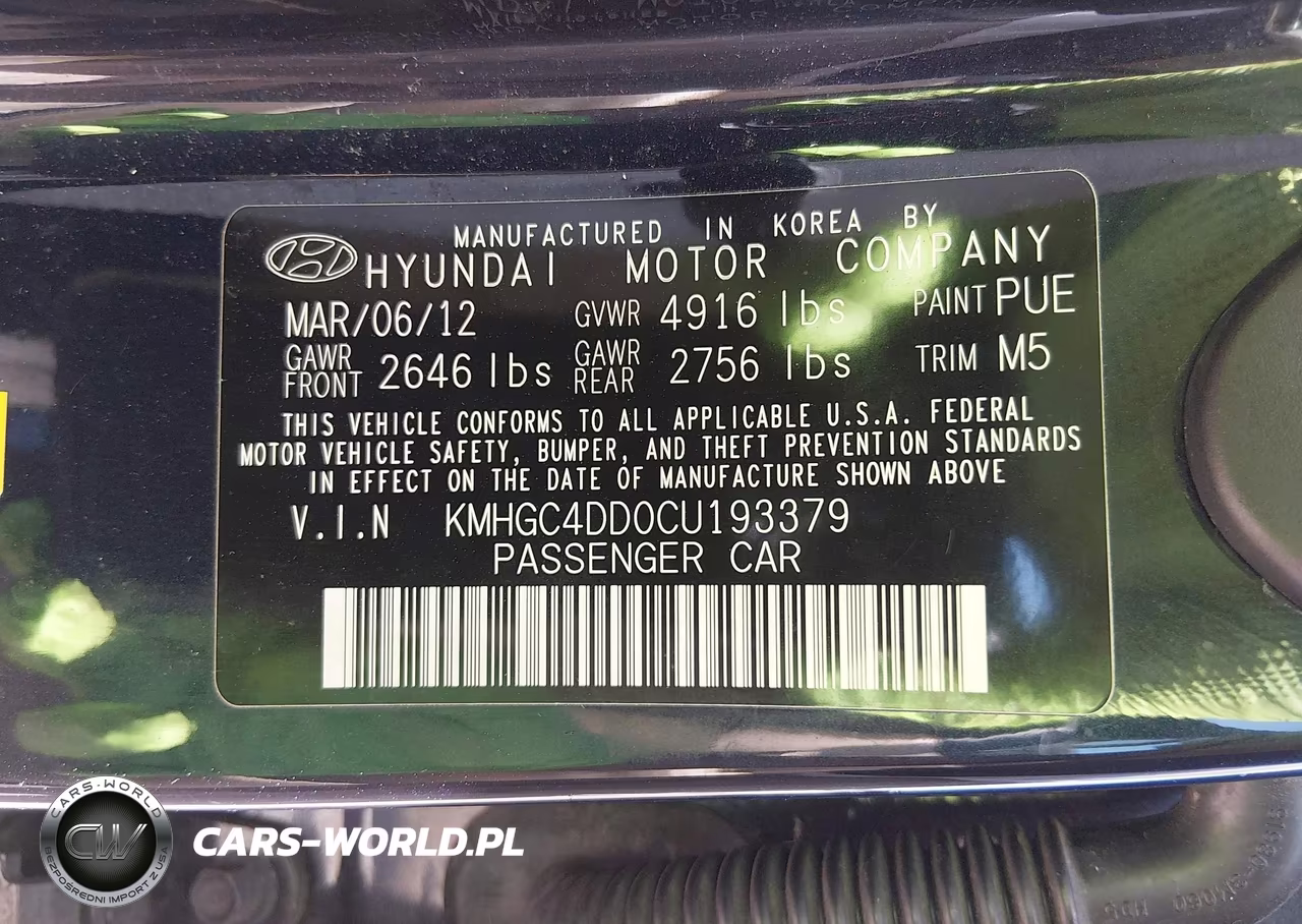 2012 Hyundai Genesis 3.8 VIN:KMHGC4DD0CU193379 - 9