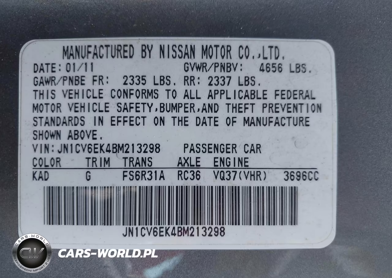 2011 Infiniti G37 Sport VIN:JN1CV6EK4BM213298 - 9