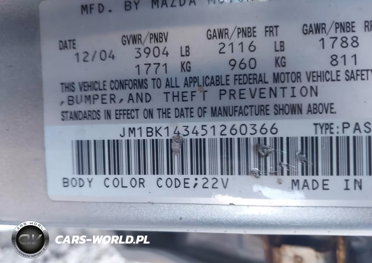 2005 Mazda Mazda3 S VIN:JM1BK143451260366 - 9