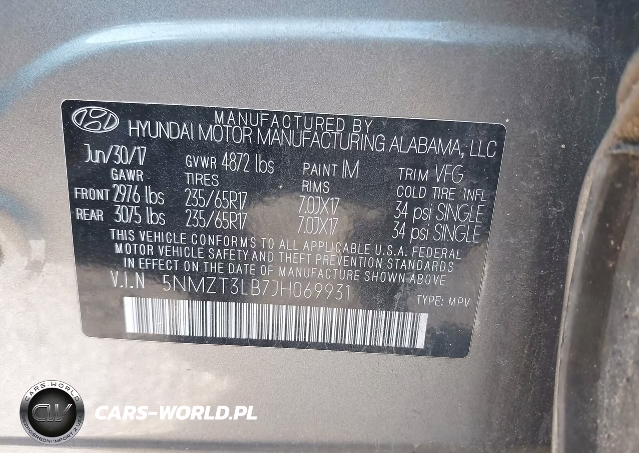 2018 Hyundai Santa Fe Sport 2.4L VIN:5NMZT3LB7JH069931 - 9
