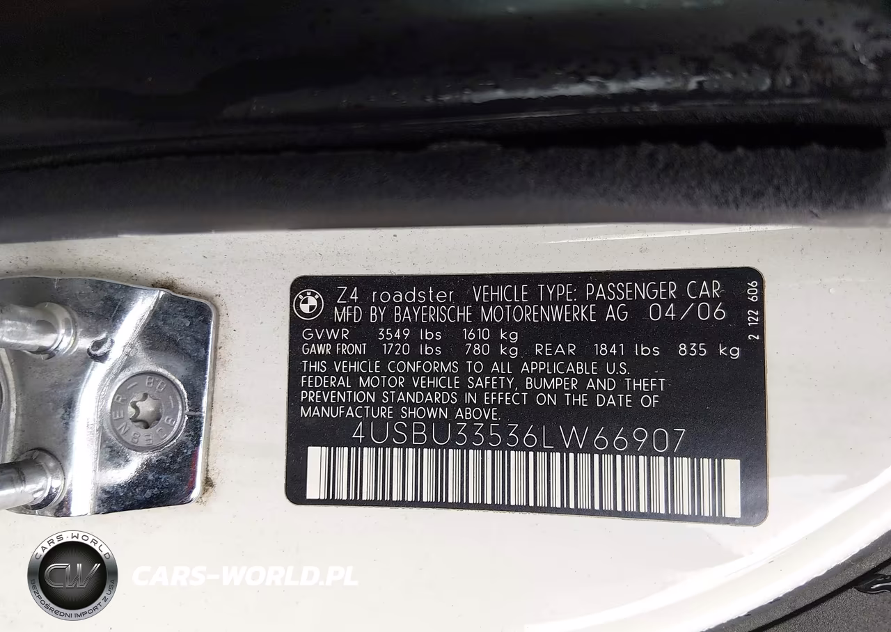 2006 BMW Z4 3.0I VIN:4USBU33536LW66907 - 9