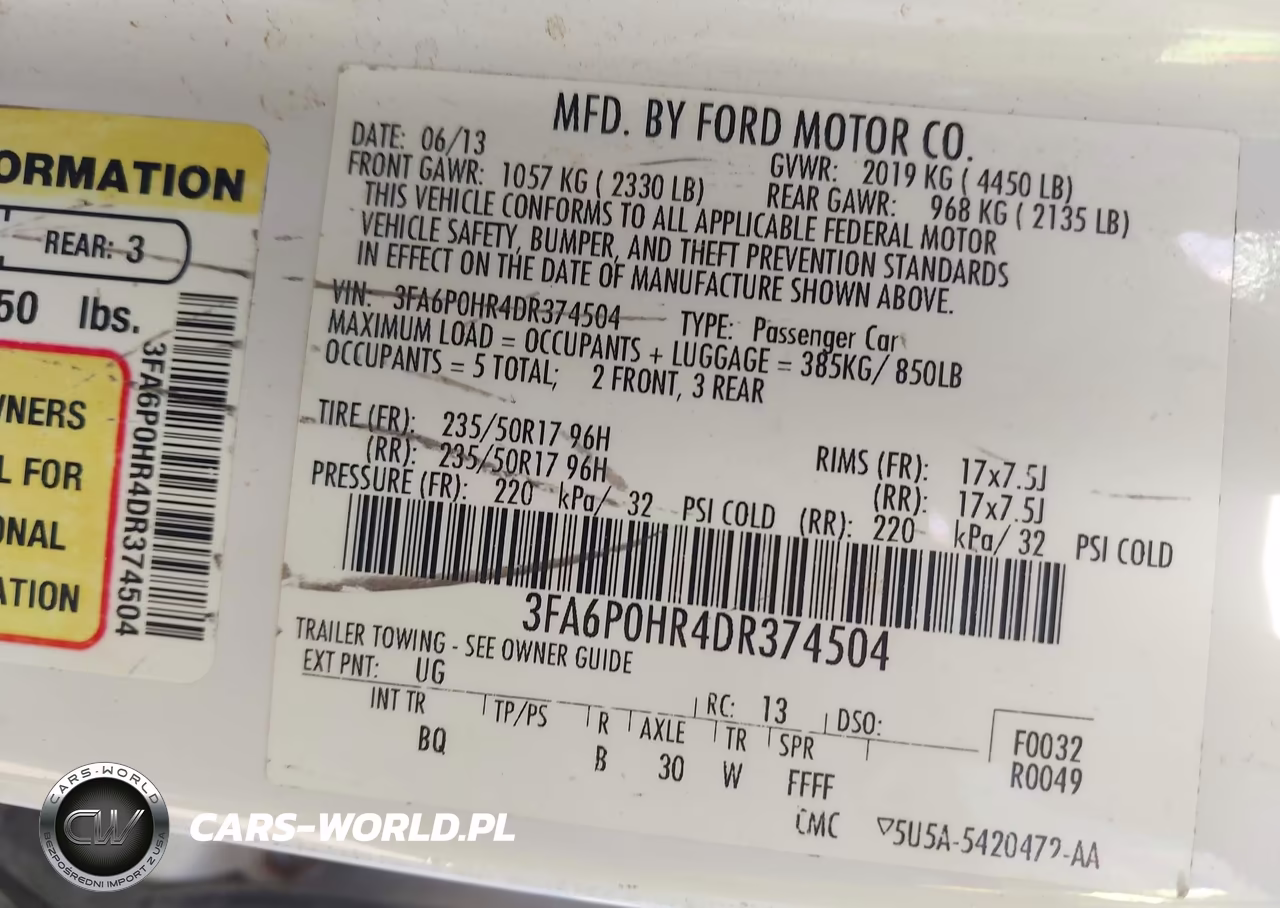 2013 Ford Fusion Se VIN:3FA6P0HR4DR374504 - 9