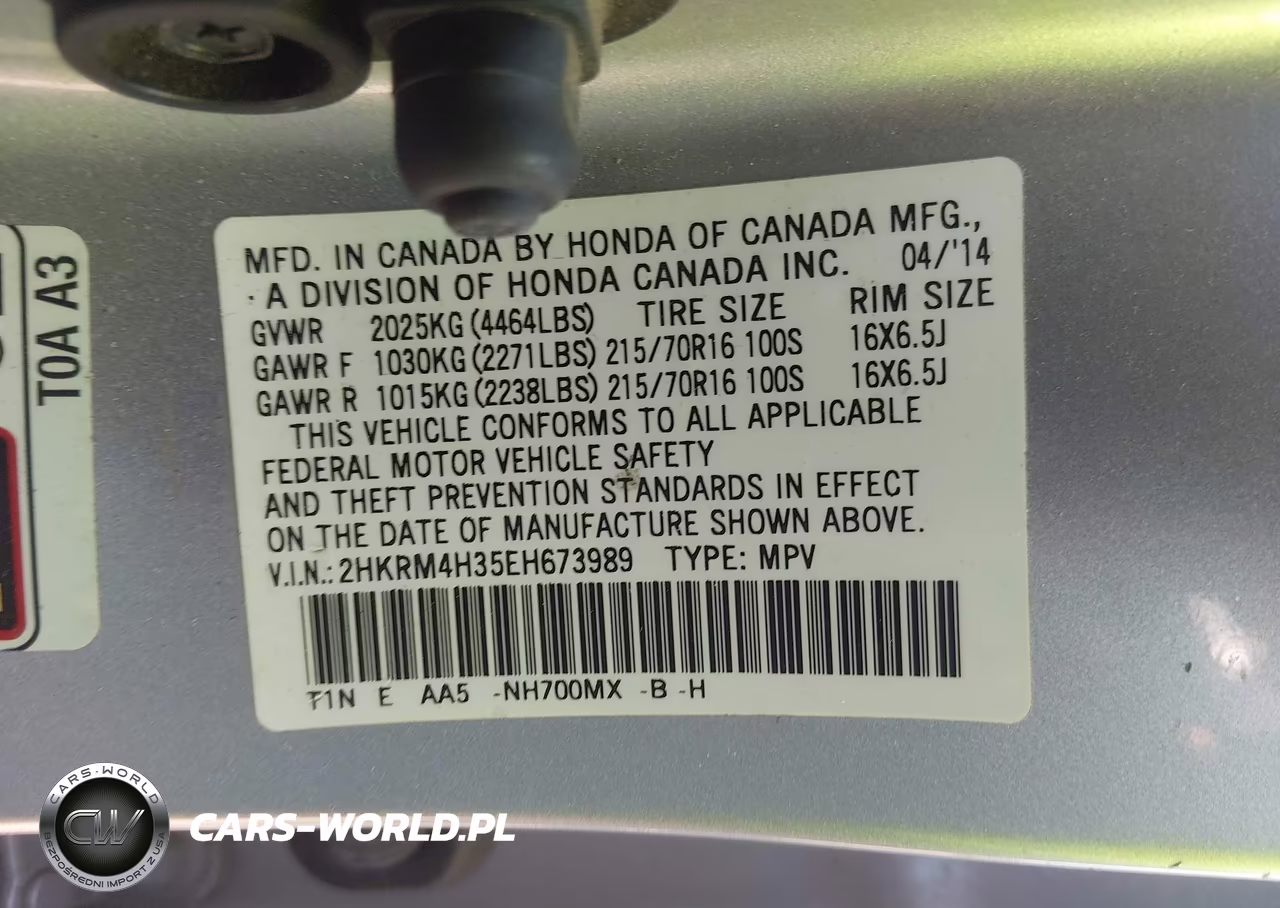 2014 Honda Cr-V Lx VIN:2HKRM4H35EH673989 - 9