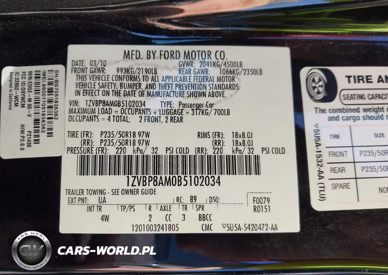 2011 Ford Mustang V6 Premium VIN:1ZVBP8AM0B5102034 - 9