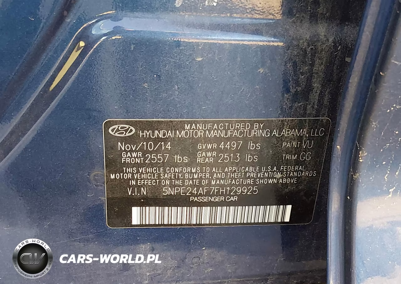 2015 Hyundai Sonata Se VIN:5NPE24AF7FH129925 - 9