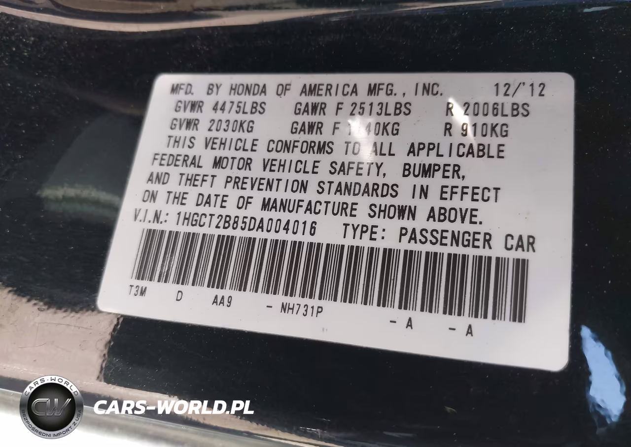 2013 Honda Accord Ex-L V-6 VIN:1HGCT2B85DA004016 - 9