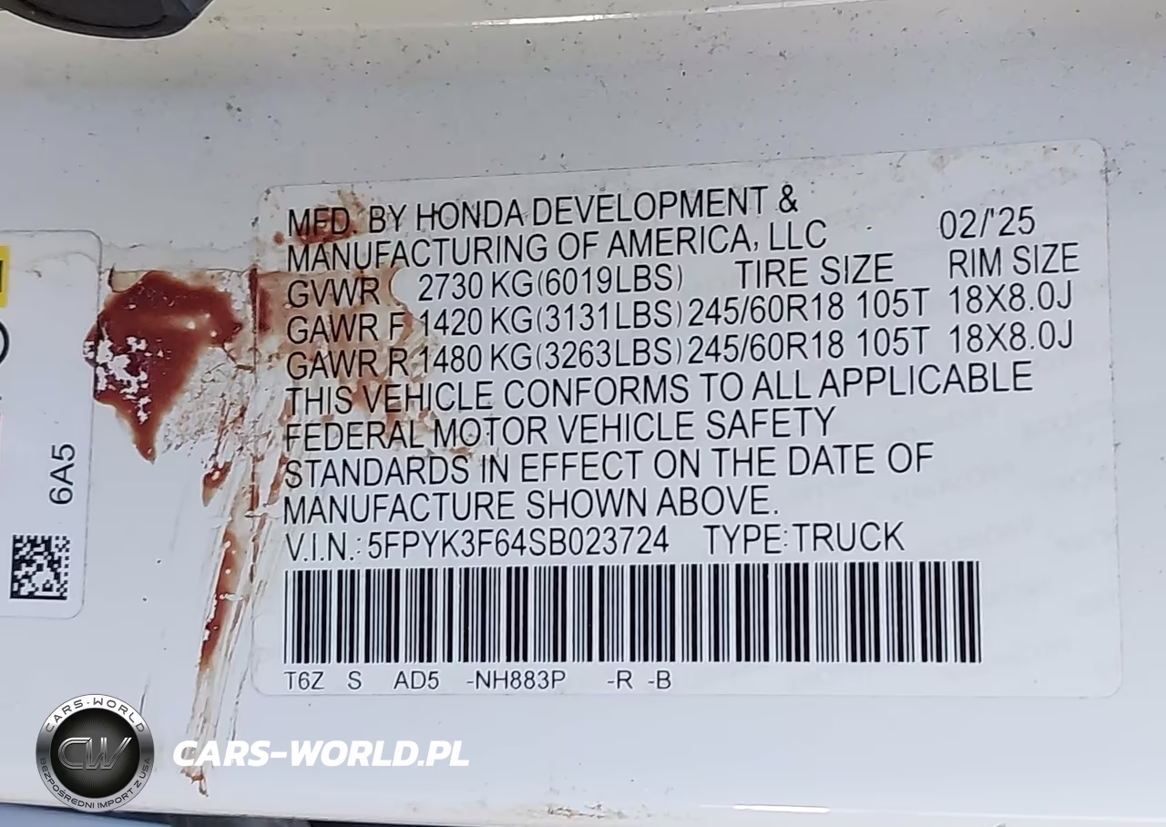 2025 Honda Ridgeline Trailsport VIN:5FPYK3F64SB023724 - 9