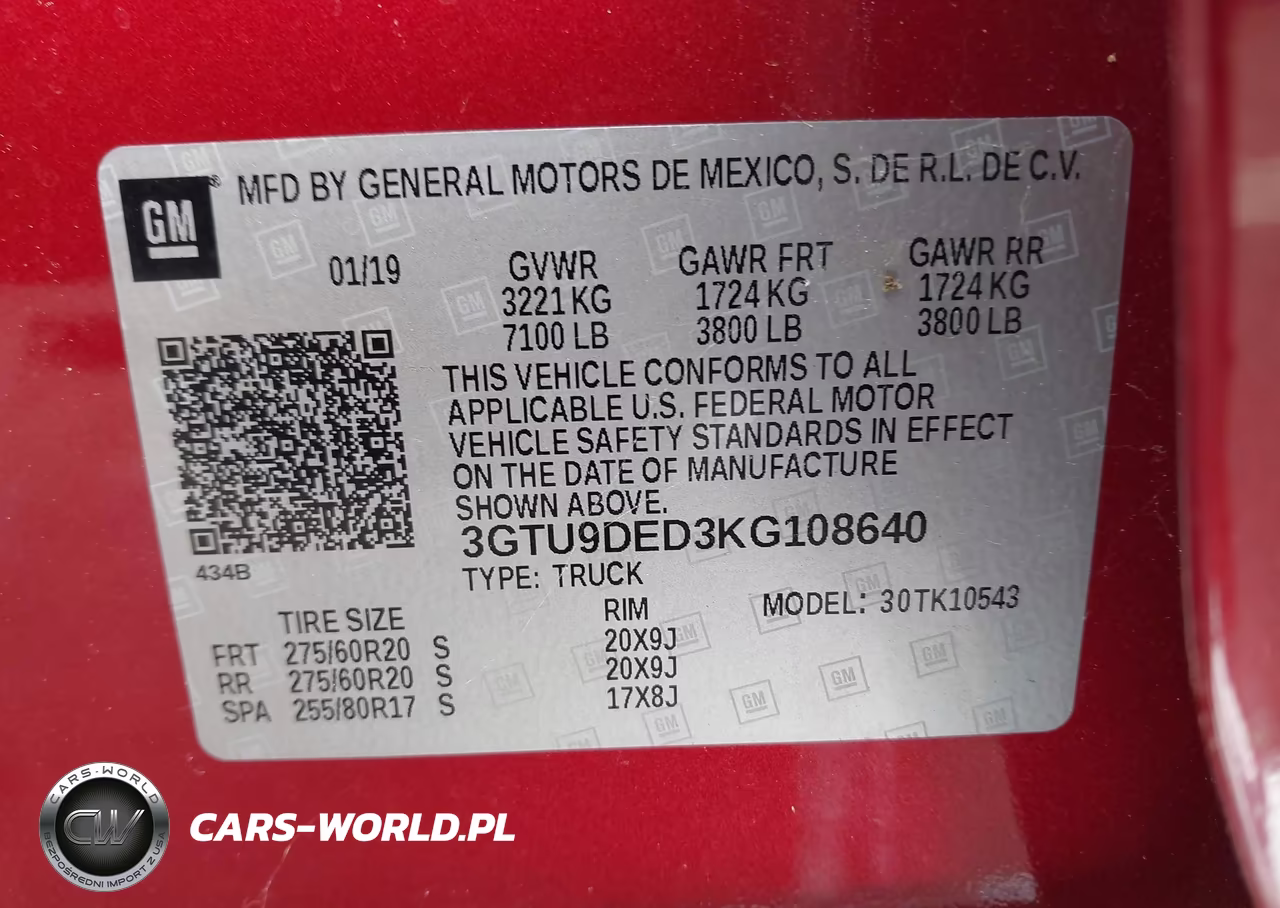 2019 GMC Sierra 1500 Slt VIN:3GTU9DED3KG108640 - 9