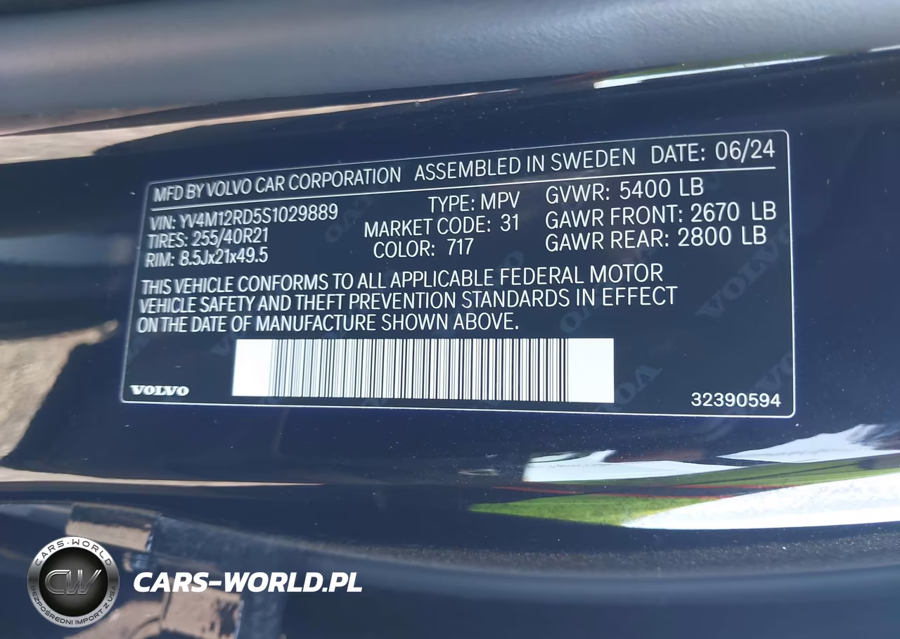 2025 Volvo Xc60 B5 Ultra Black Edition VIN:YV4M12RD5S1029889 - 9