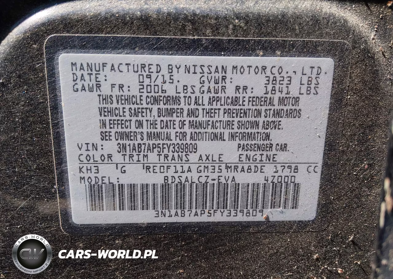 2015 Nissan Sentra S VIN:3N1AB7AP5FY339809 - 9