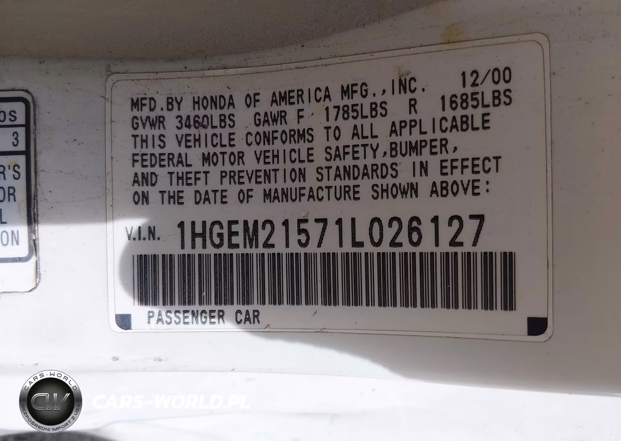 2001 Honda Civic Lx VIN:1HGEM21571L026127 - 9